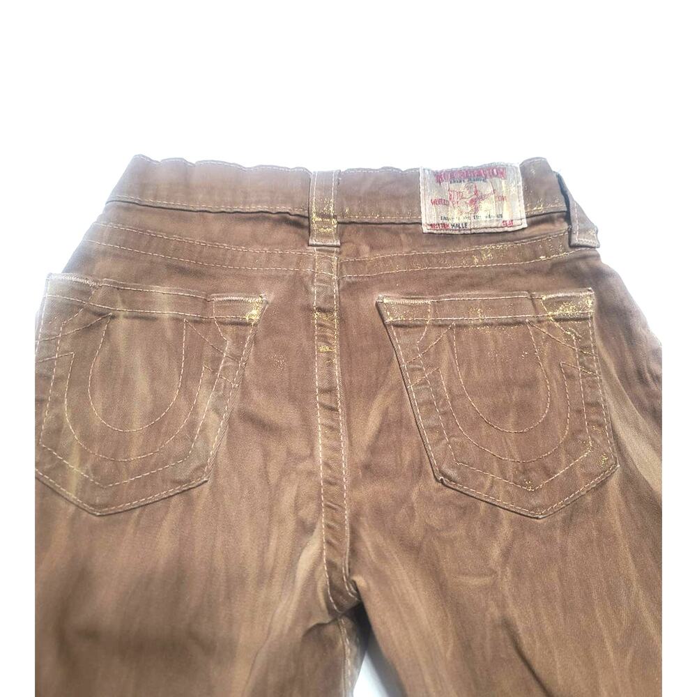 True Religion Halle gold wash low rise skinny jeans women's size 24